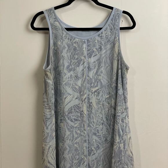 NVELOP M silk dress gray blue a-line dress fairycore sleeveless abstract boho - Picture 2 of 7
